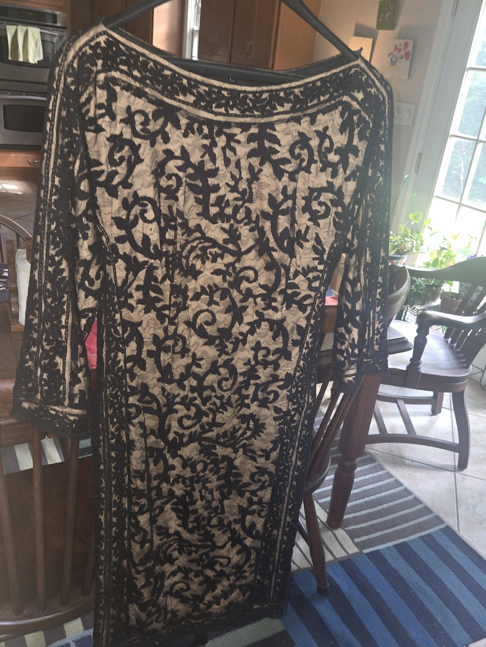 Tadashi Shoji Black Lace Evening Dress